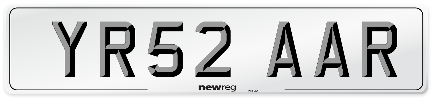 YR52 AAR Number Plate from New Reg